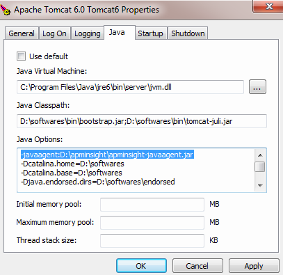 Apache Tomcatプロパティ